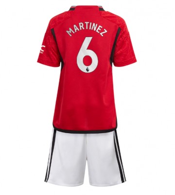 Manchester United Lisandro Martinez #6 Hjemmebanesæt Børn 2023-24 Kort ærmer (+ korte bukser)